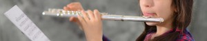 A girl playing the flute